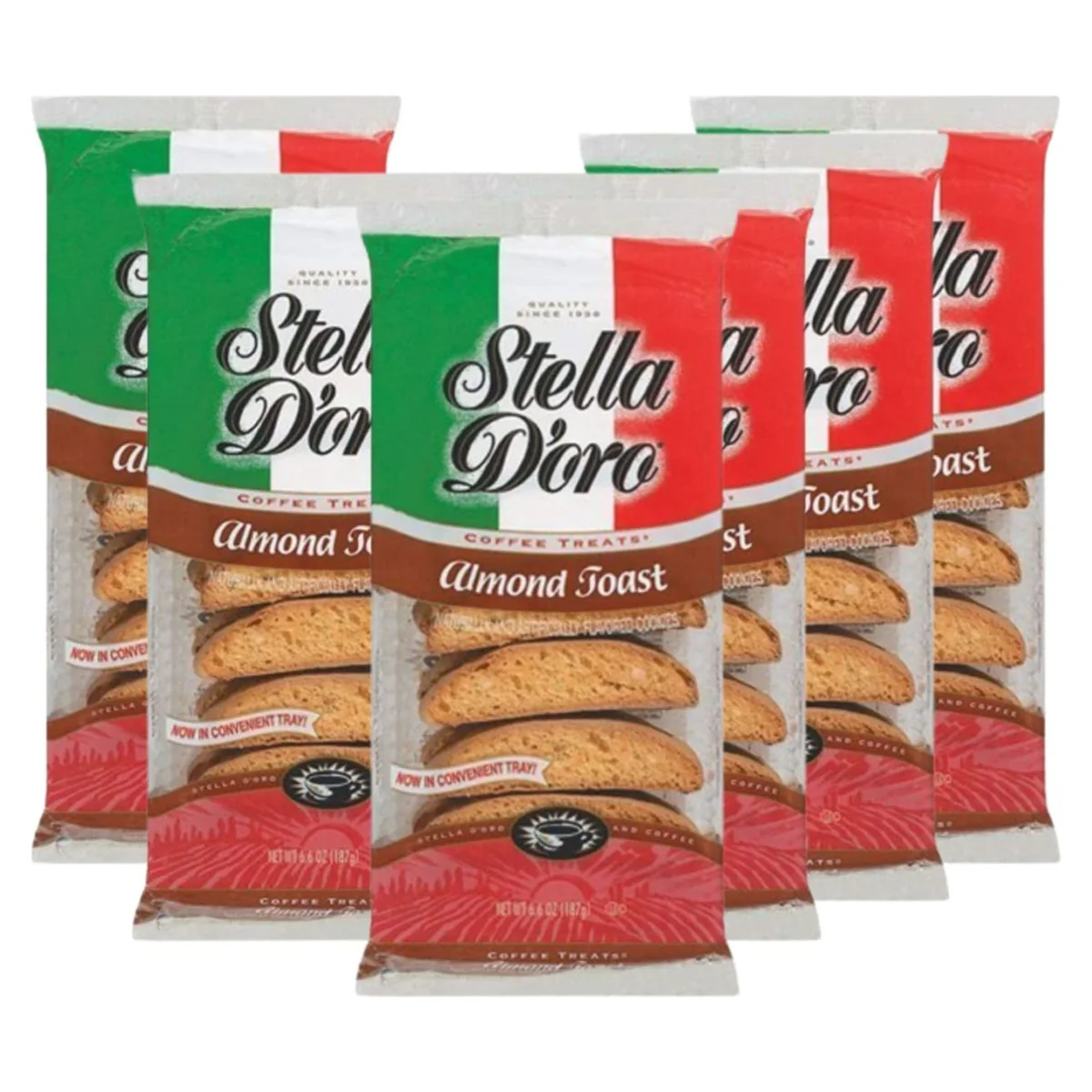 Six bags of Stella D'oro Almond Toast
